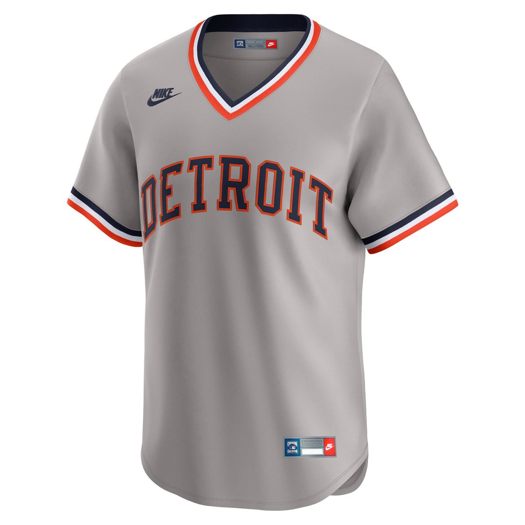 Detroit Tigers Nike Gray Cooperstown Collection Limited Jersey product image 2, provided for visual reference and product