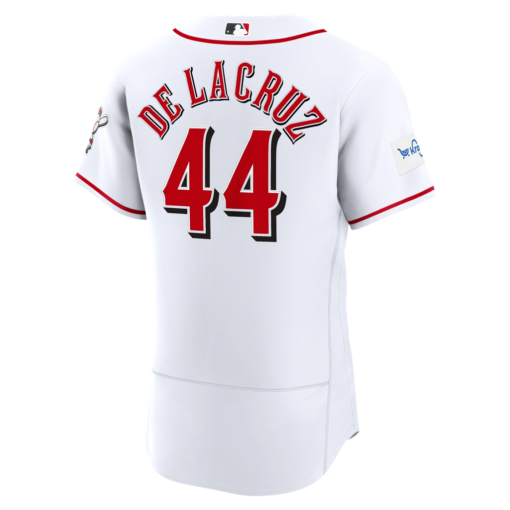 Cincinnati Reds Elly De La Cruz Nike White Home Authentic Sponsor Patch Jersey product image 3, provided for visual