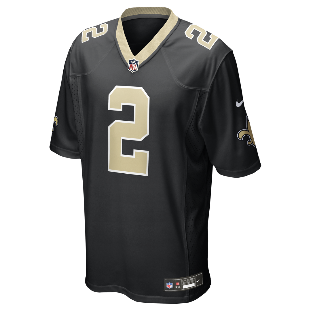 New Orleans Saints Spencer Rattler Nike Black Team Game Jersey product image 2, provided for visual reference and product