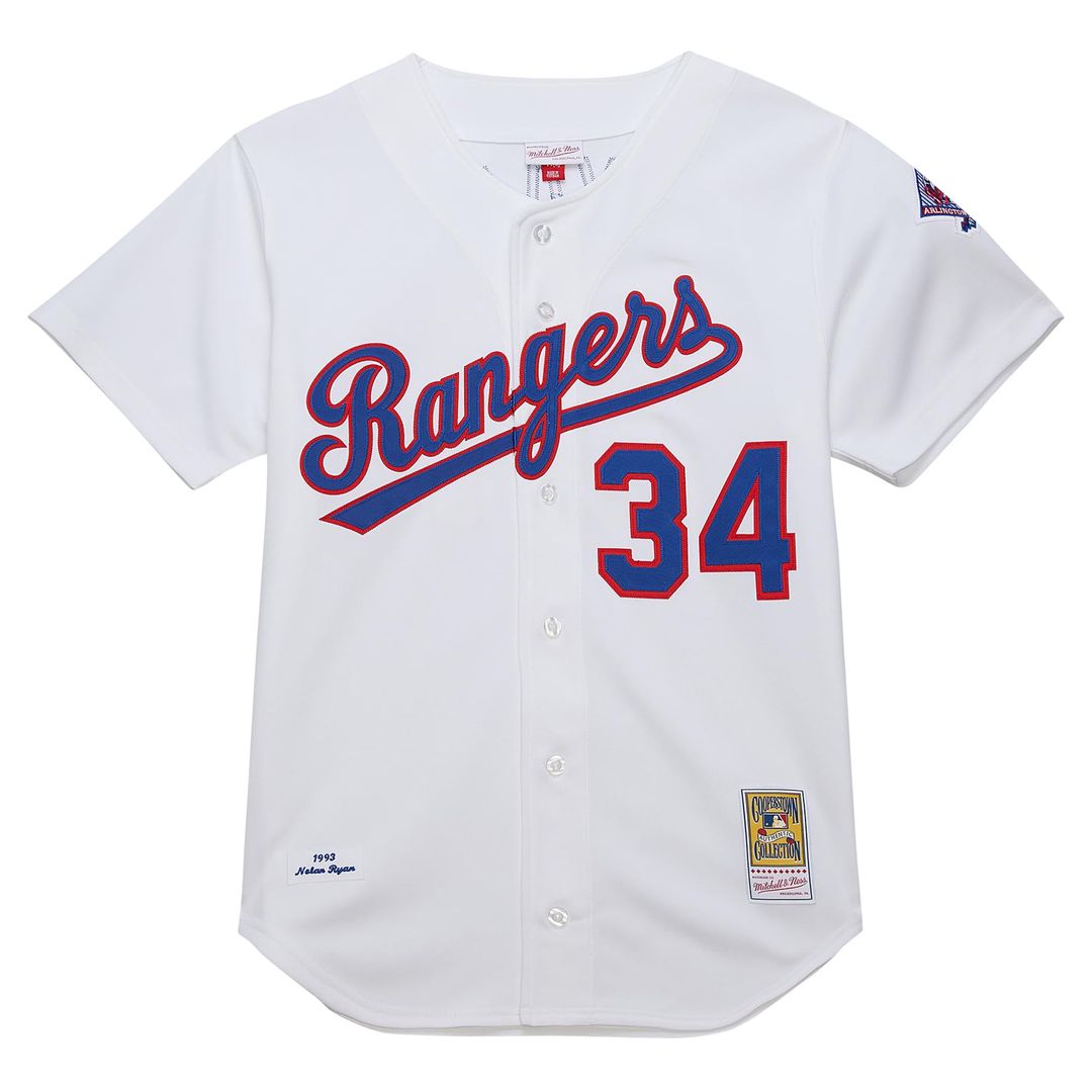 Texas Rangers Nolan Ryan Mitchell & Ness White 1993 Cooperstown Collection Authentic Jersey product image 2, provided for