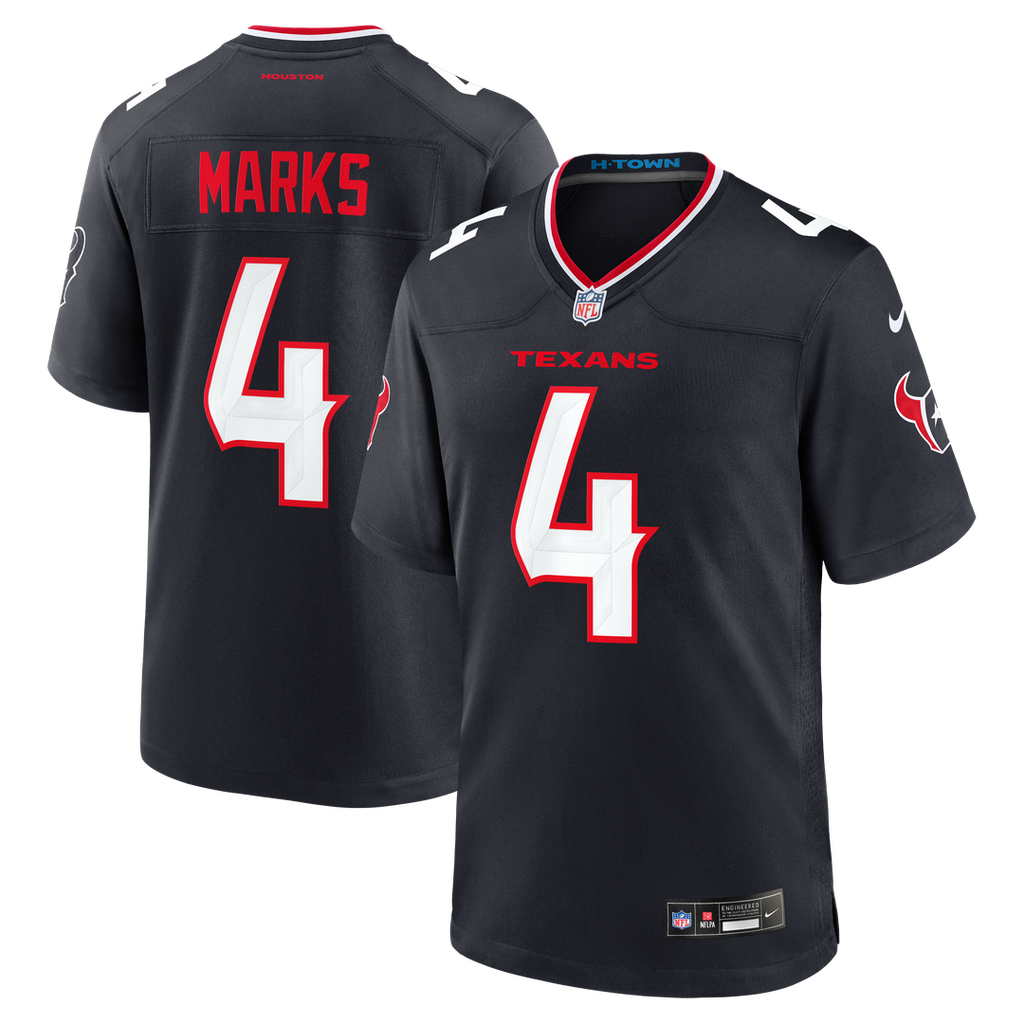 Houston Texans Woody Marks Nike Navy Team Game Jersey product image 1, provided for visual reference and product detail