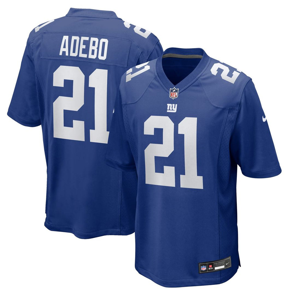 New York Giants Paulson Adebo Nike Royal Team Game Jersey product image 1, provided for visual reference and product detail