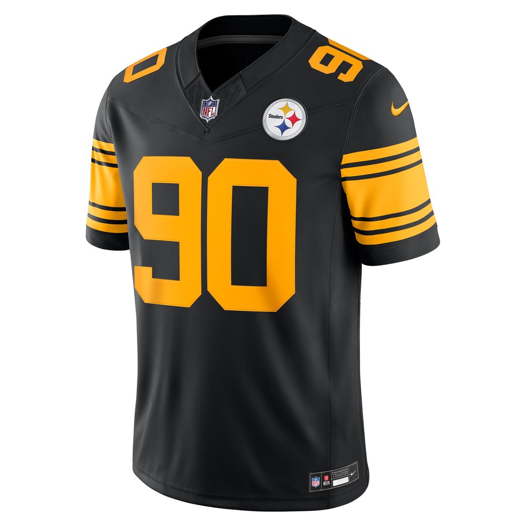 Pittsburgh Steelers T.J. Watt Nike Black Alternate Vapor F.U.S.E. Stitched Limited Jersey product image 2, provided for