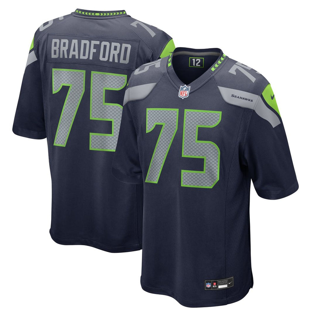 Seattle Seahawks Anthony Bradford Nike College Navy Game Jersey product image 1, provided for visual reference and product