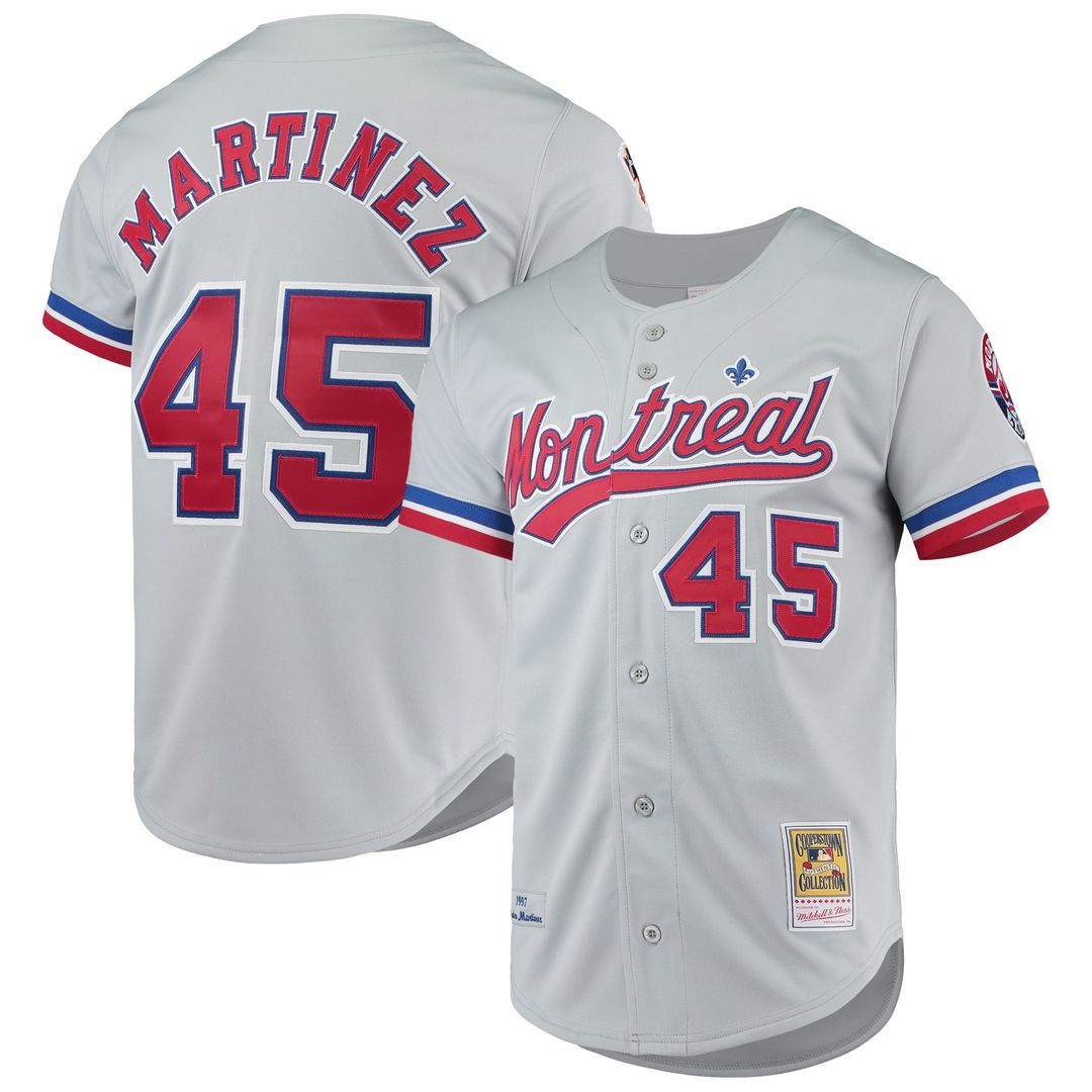 Montreal Expos Pedro Martinez Mitchell & Ness Gray Cooperstown Collection Authentic Jersey product image 1, provided for