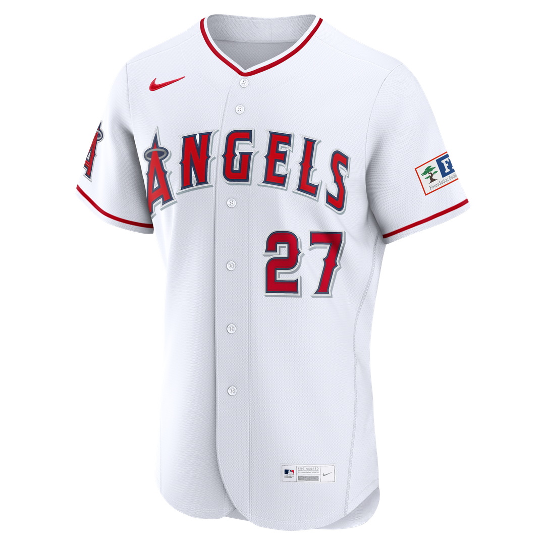 Los Angeles Angels Mike Trout Nike White Home Authentic Sponsor Patch Jersey product image 2, provided for visual reference
