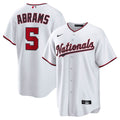 Washington Nationals CJ Abrams Nike White Home Replica Jersey product image 1, provided for visual reference and product