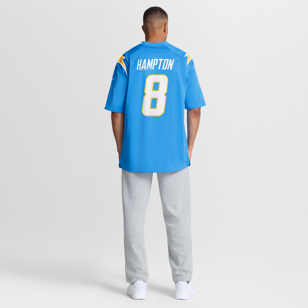 Los Angeles Chargers Omarion Hampton Nike Powder Blue Game Player Jersey product image 5, provided for visual reference and