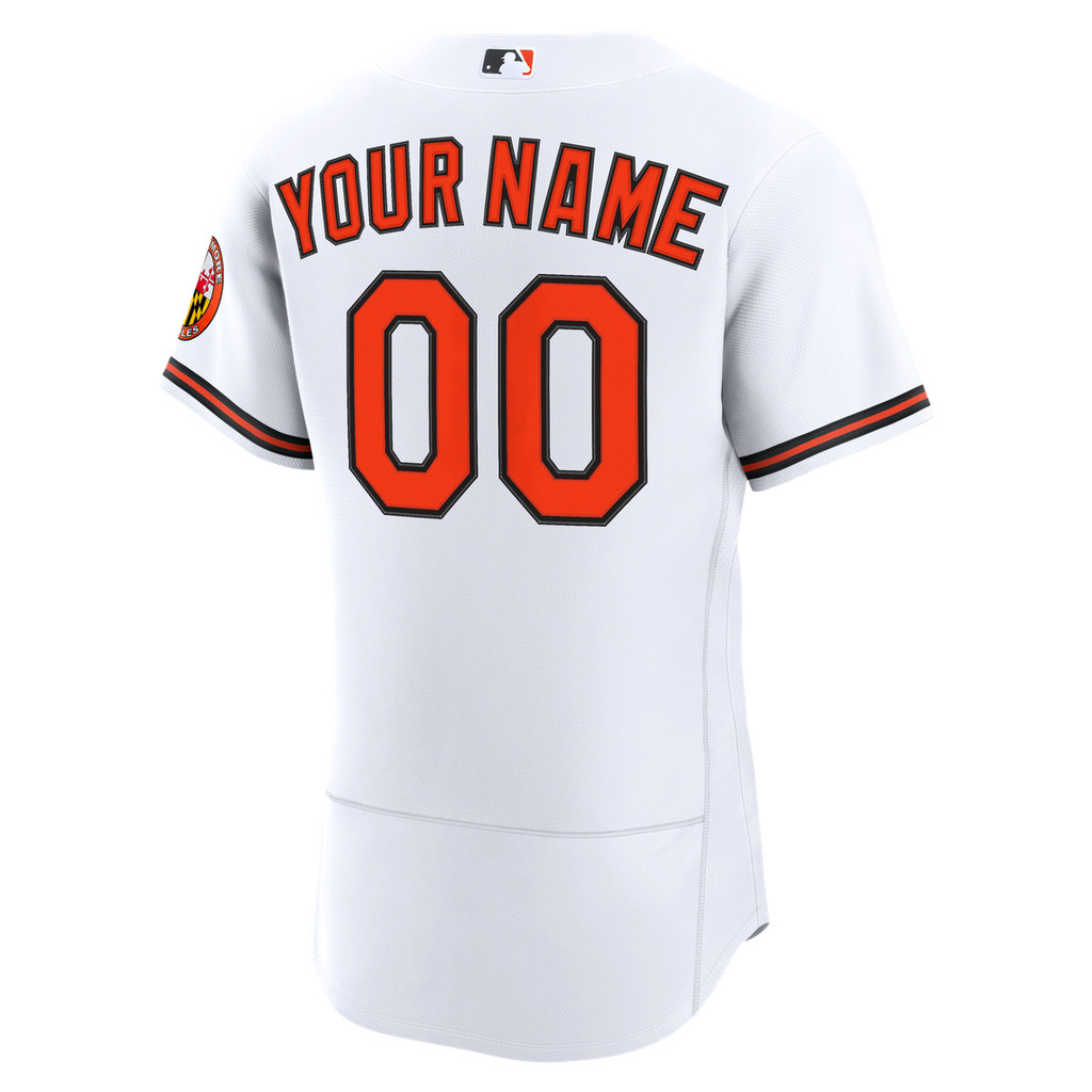 Baltimore Orioles Nike White Home Authentic Custom Jersey product image 3, provided for visual reference and product detail