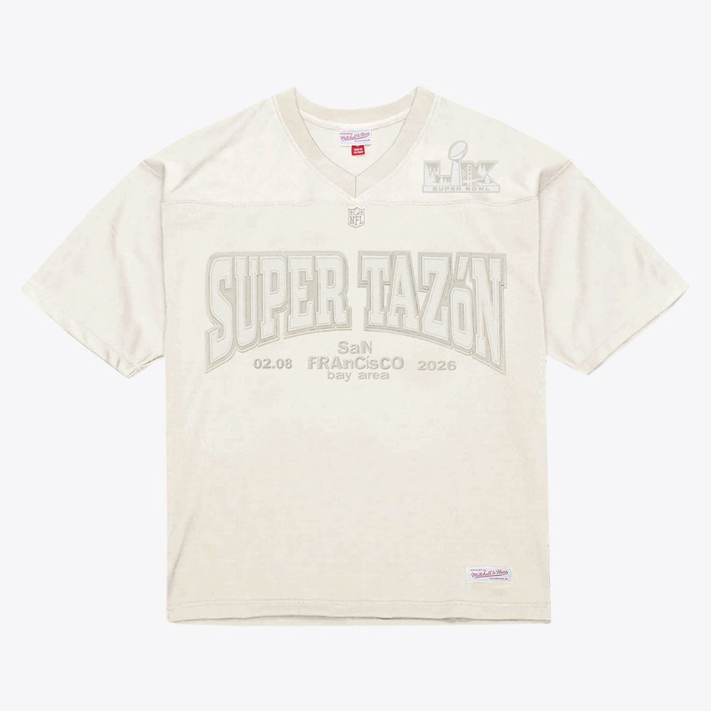 Bad Bunny x Super Tazón Cream Bad Bunny Legacy Jersey product image 1, provided for visual reference and product detail
