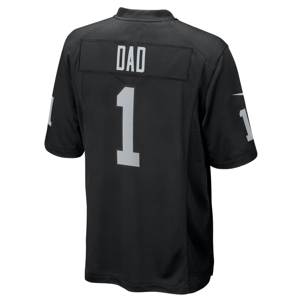 Las Vegas Raiders Number 1 Dad Nike Black Game Jersey product image 3, provided for visual reference and product detail