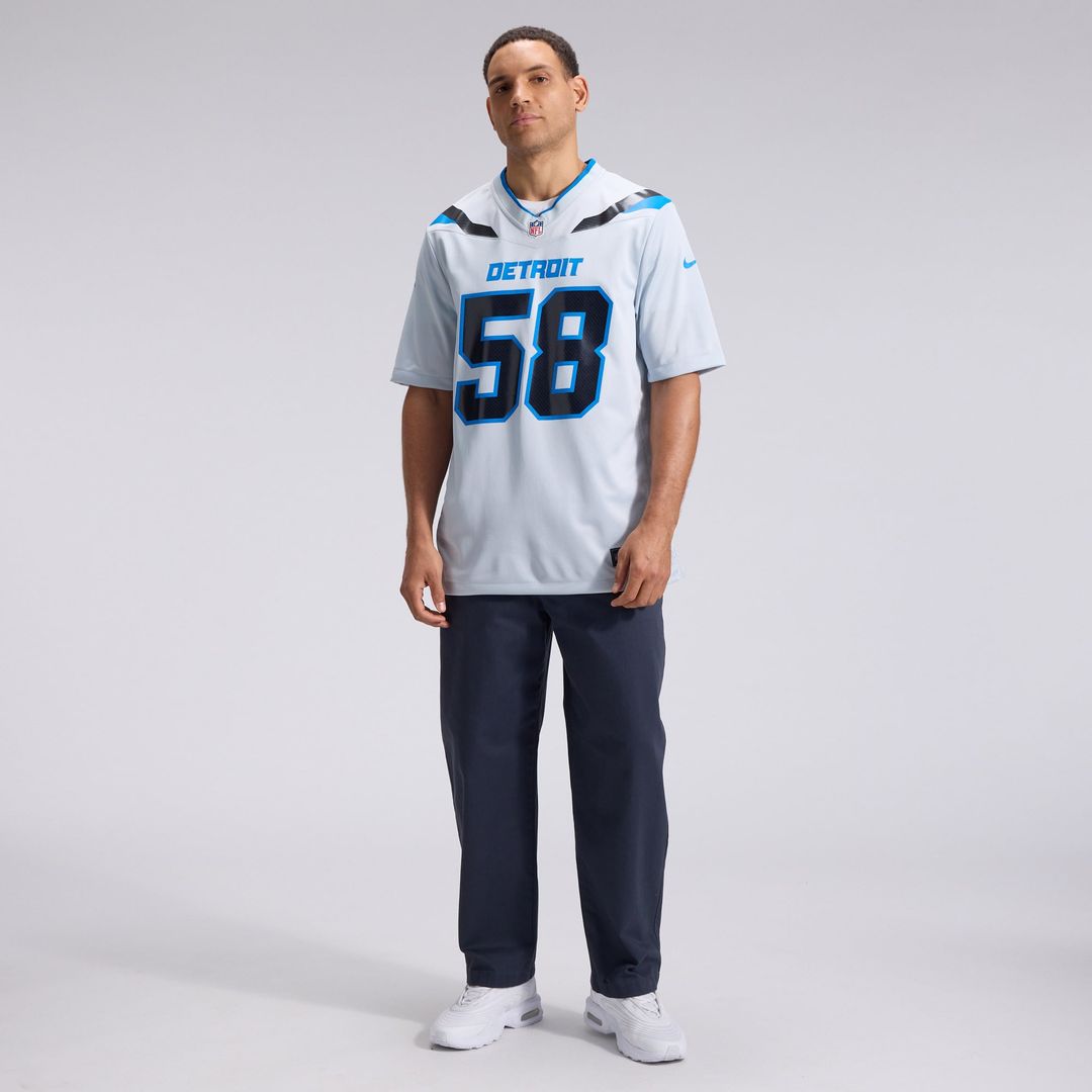 Detroit Lions Penei Sewell Nike Silver 2026 Rivalries Collection Game Jersey product image 4, provided for visual reference