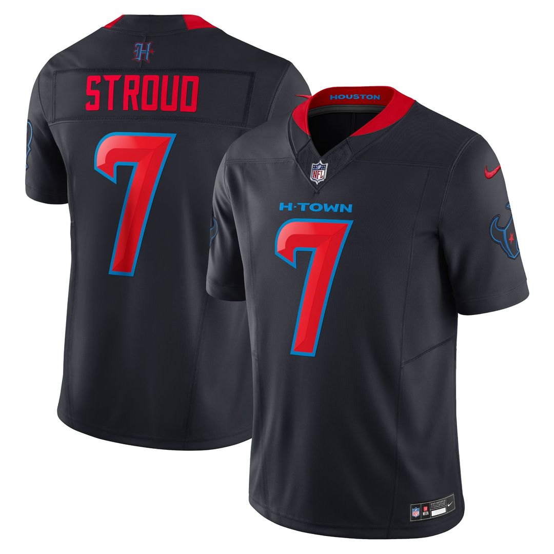 Houston Texans C.J. Stroud Nike Navy 2nd Alternate Vapor F.U.S.E. Limited Jersey product image 4, provided for visual