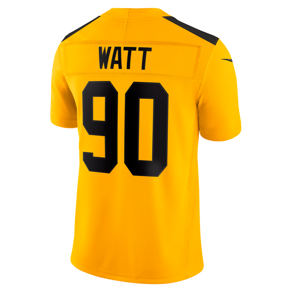 Pittsburgh Steelers T.J. Watt Nike Gold Alternate Vapor F.U.S.E. Stitched Limited Jersey product image 6, provided for