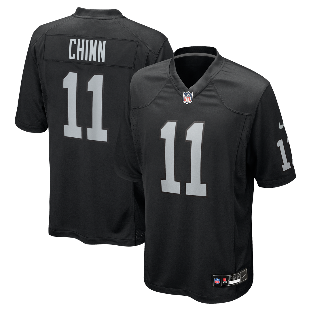 Las Vegas Raiders Jeremy Chinn Nike Black Team Game Jersey product image 1, provided for visual reference and product detail