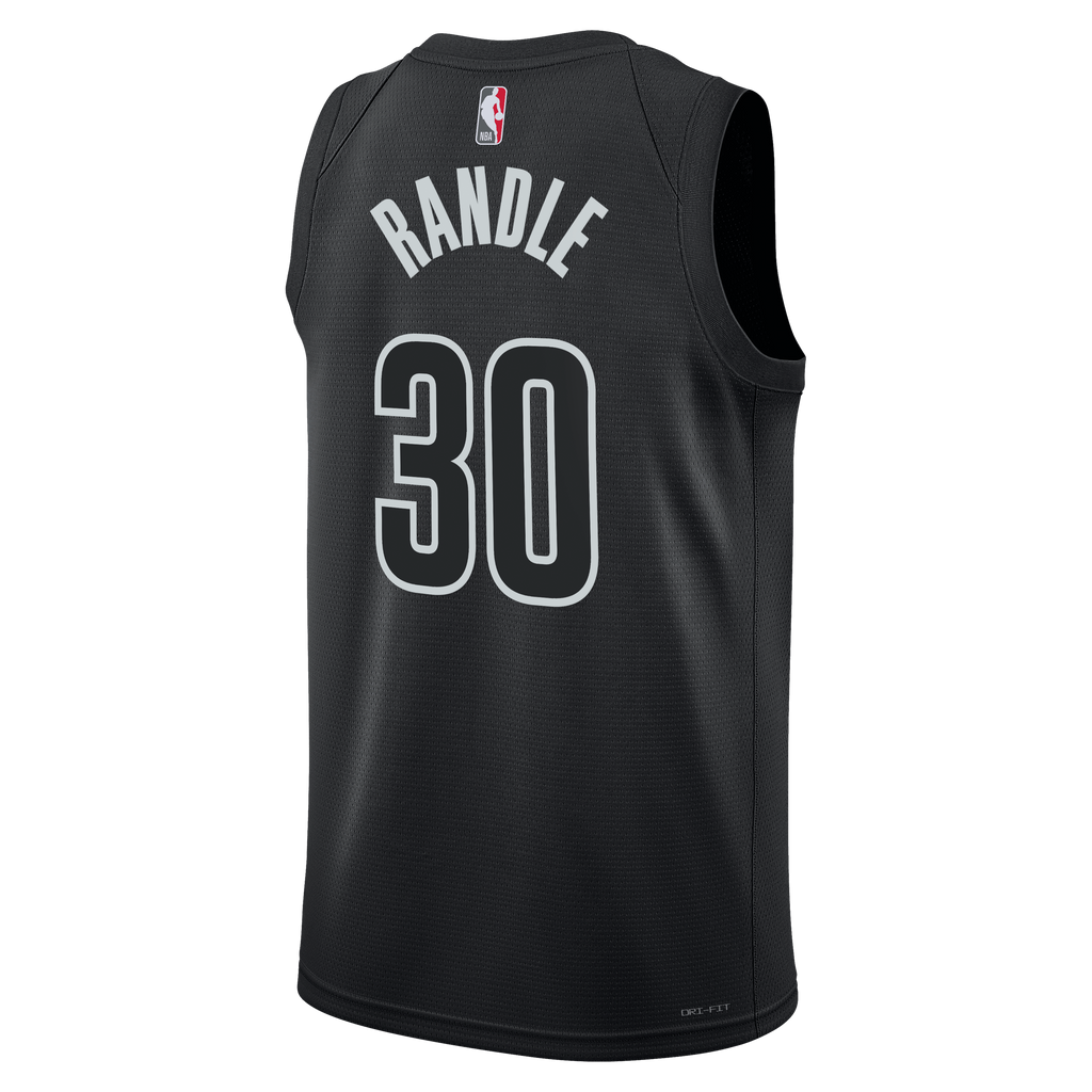 Brooklyn Nets Jordan Brand Statement Edition Swingman Jersey - Black - Julius Randle - Unisex product image 4, provided for