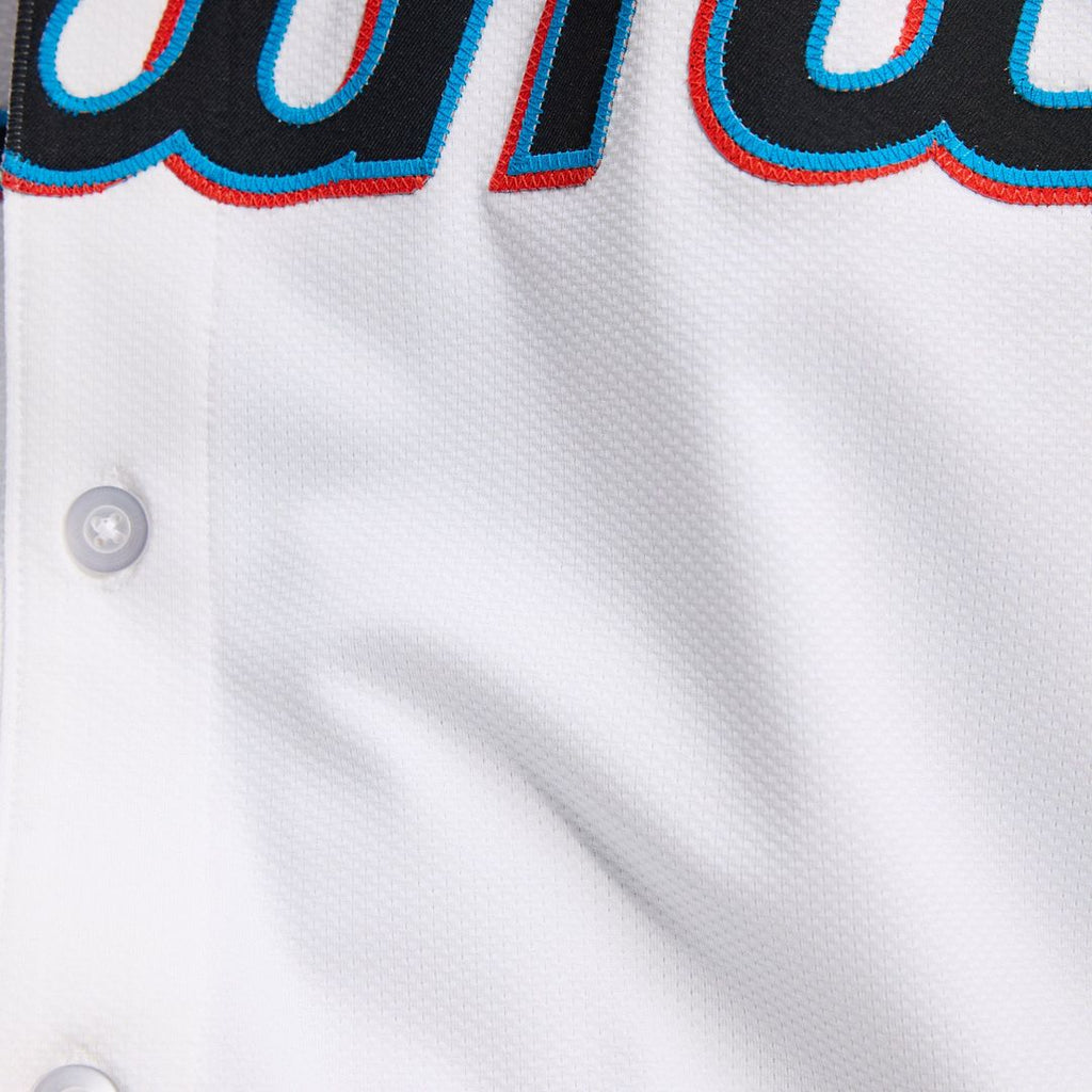 Miami Marlins Nike White Home Elite Jersey product image 14, provided for visual reference and product detail review