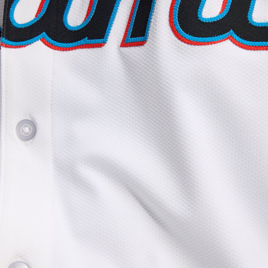 Miami Marlins Nike White Home Elite Jersey product image 14, provided for visual reference and product detail review