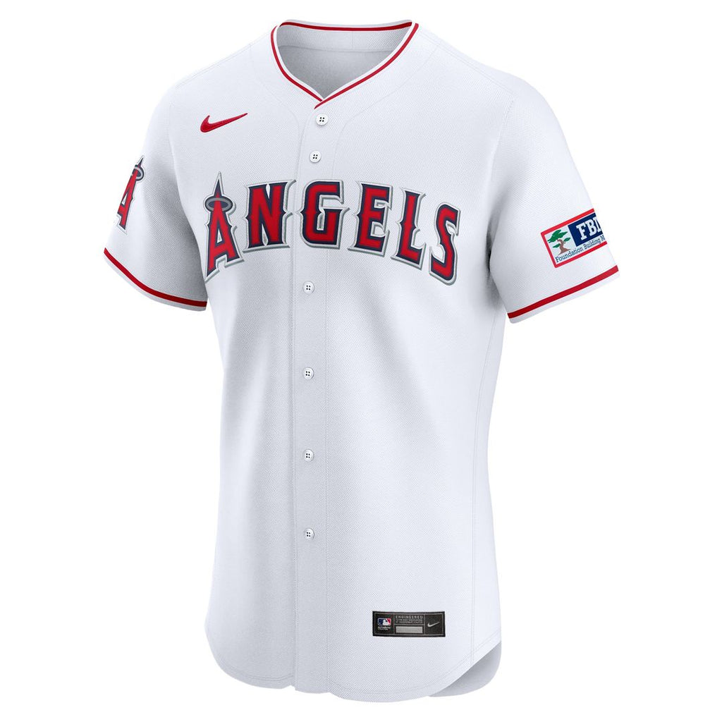 Los Angeles Angels Nike White Home Elite Patch Jersey product image 2, provided for visual reference and product detail