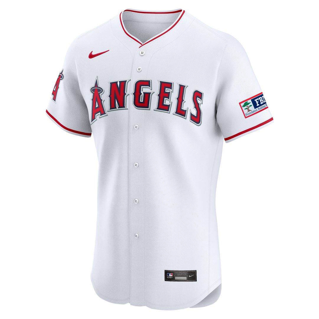 Los Angeles Angels Nike White Home Elite Patch Jersey product image 2, provided for visual reference and product detail