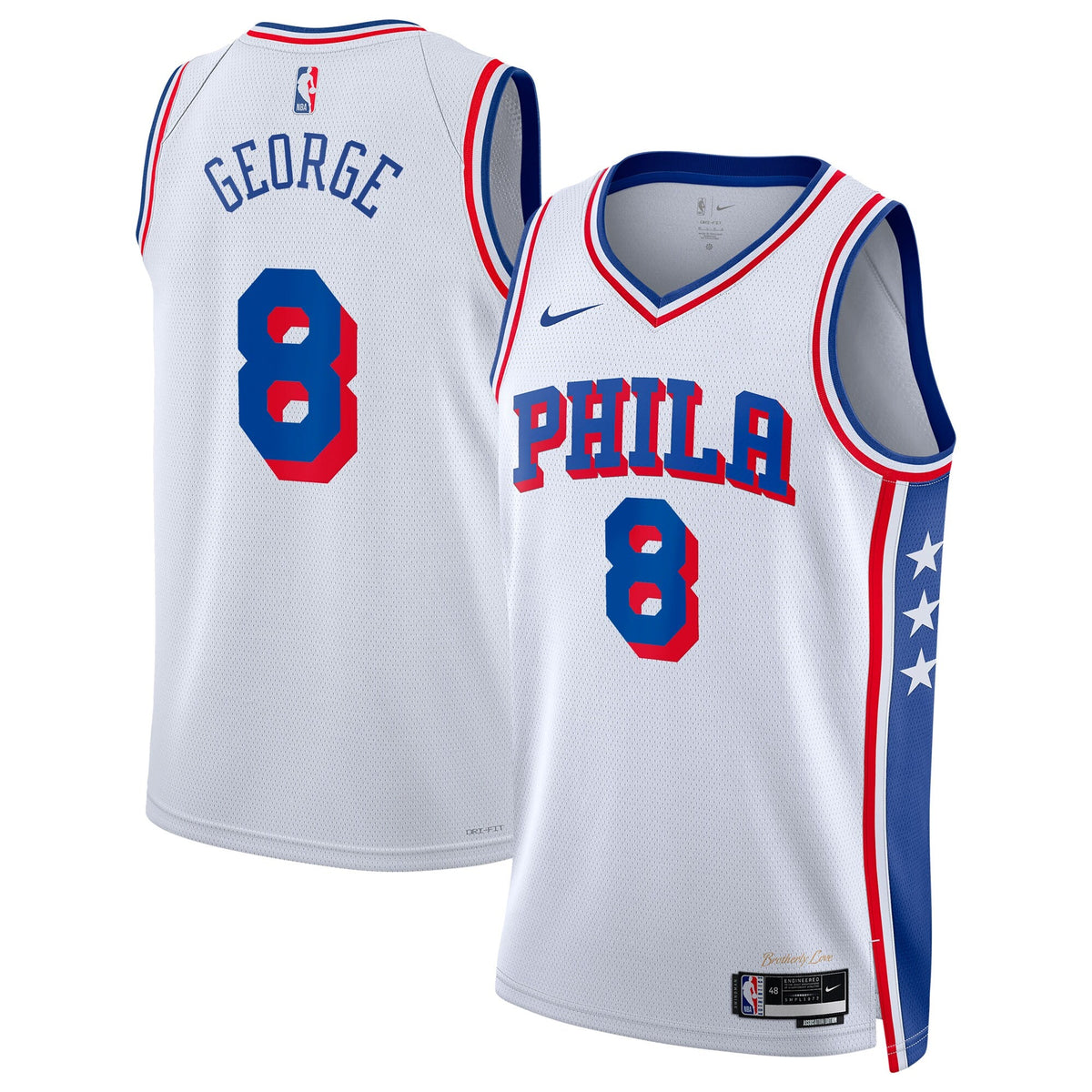 Philadelphia 76ers Nike Association Edition Swingman Jersey - White - Paul George - Unisex product image 2, provided for