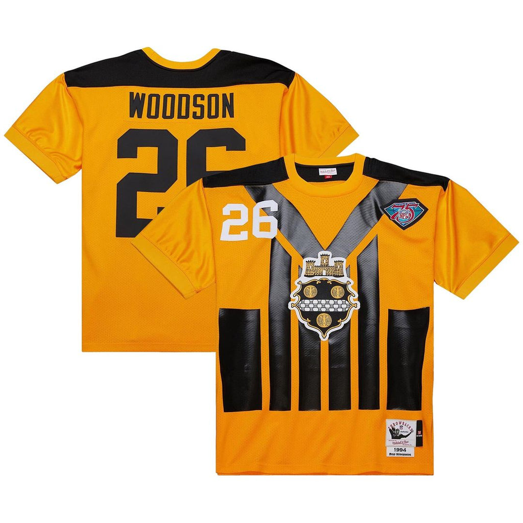 Pittsburgh Steelers 1994 Rod Woodson Mitchell & Ness Gold Authentic Throwback Retired Player Jersey product image 1,