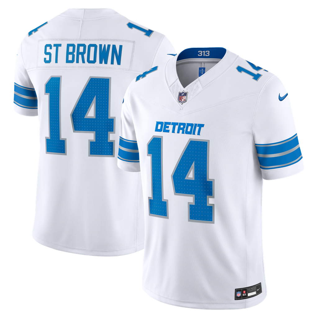 Detroit Lions Amon-Ra St. Brown Nike Blue Team Vapor F.U.S.E. Stitched Limited Jersey product image 29, provided for visual