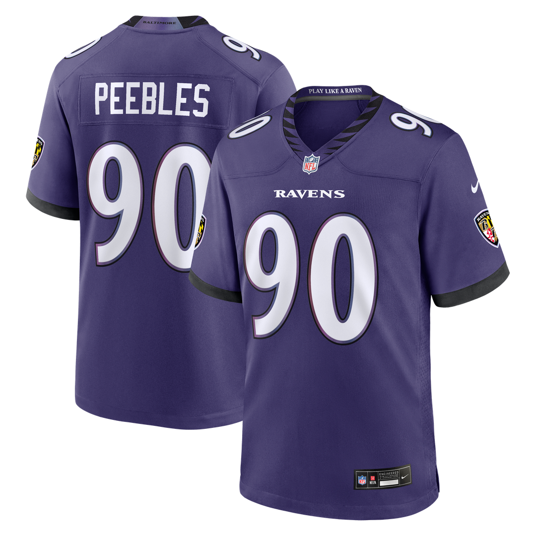 Baltimore Ravens Aeneas Peebles Nike Purple Team Game Jersey product image 1, provided for visual reference and product