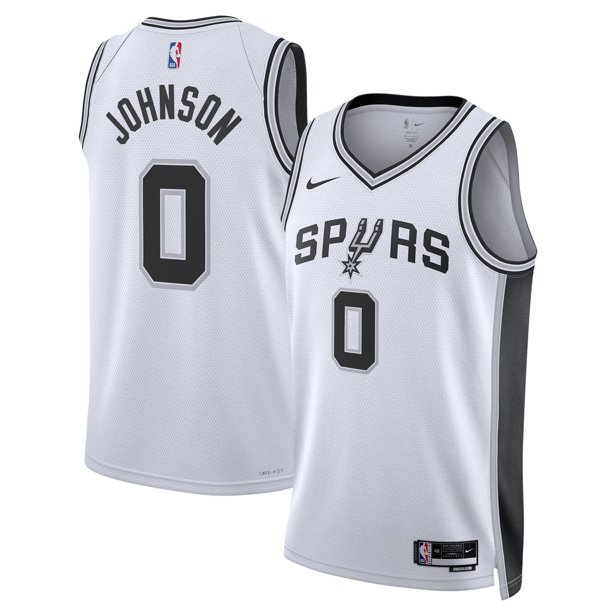 San Antonio Spurs Nike Association Edition Swingman Jersey - White - Keldon Johnson - Unisex product image 2, provided for
