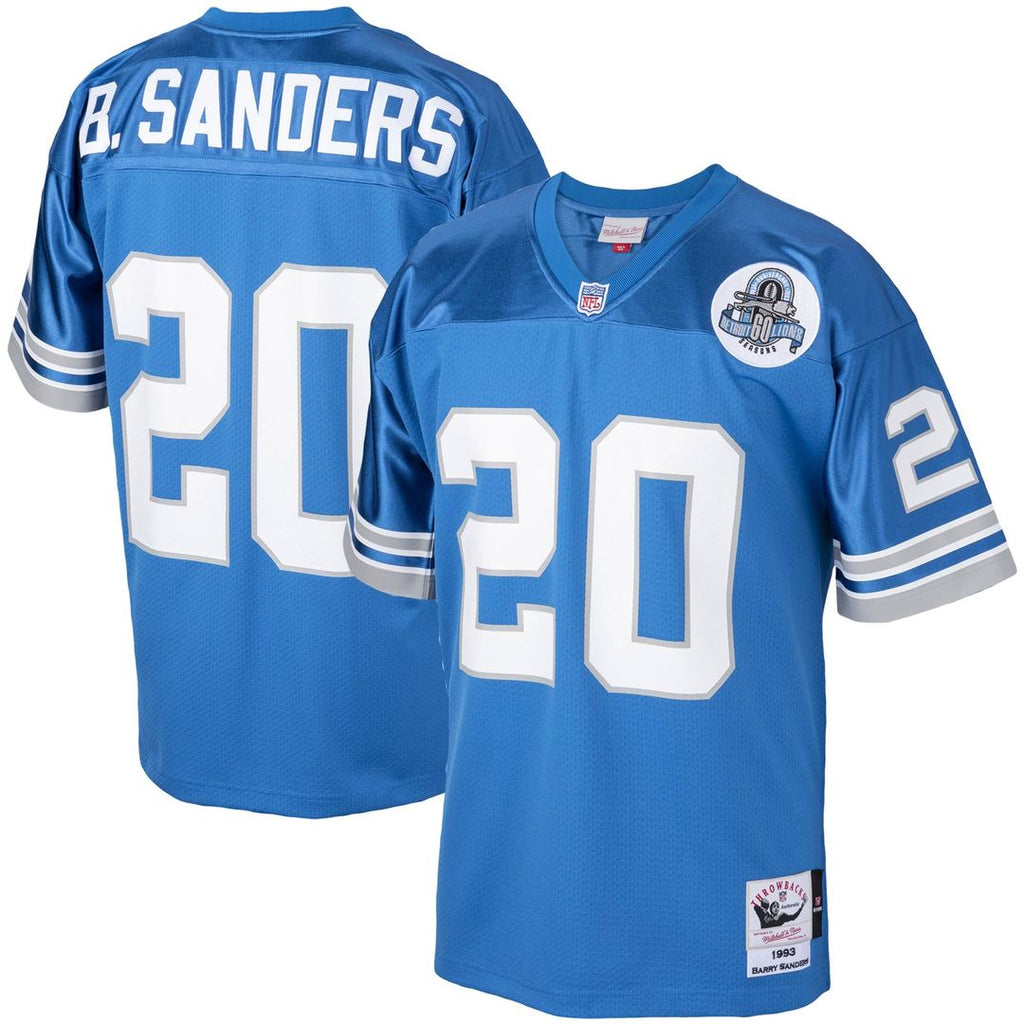 Detroit Lions 1993 Barry Sanders Mitchell & Ness Blue Authentic Throwback Retired Player Jersey product image 1, provided