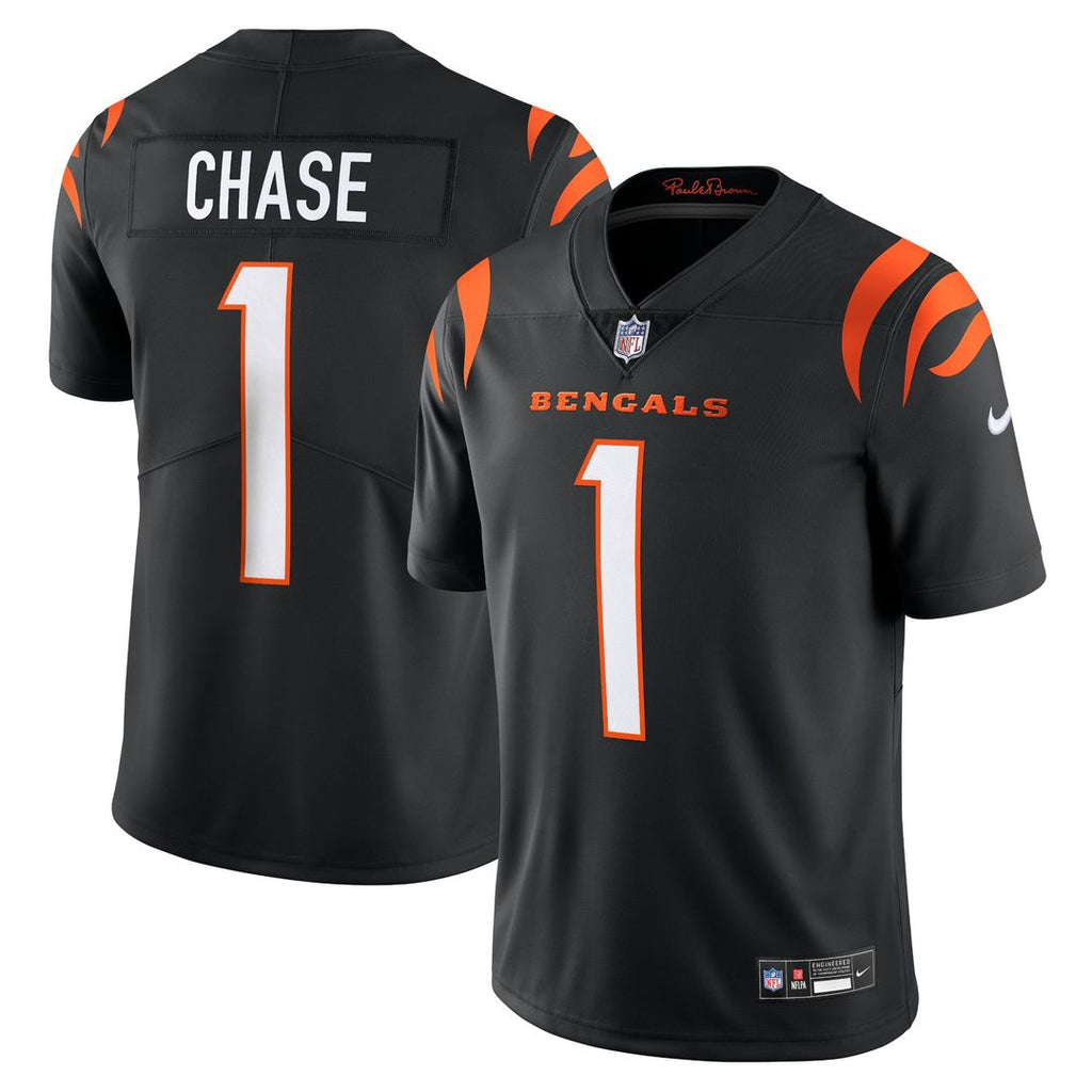 Cincinnati Bengals Ja'Marr Chase Nike Black Vapor Untouchable Limited Jersey product image 1, provided for visual reference