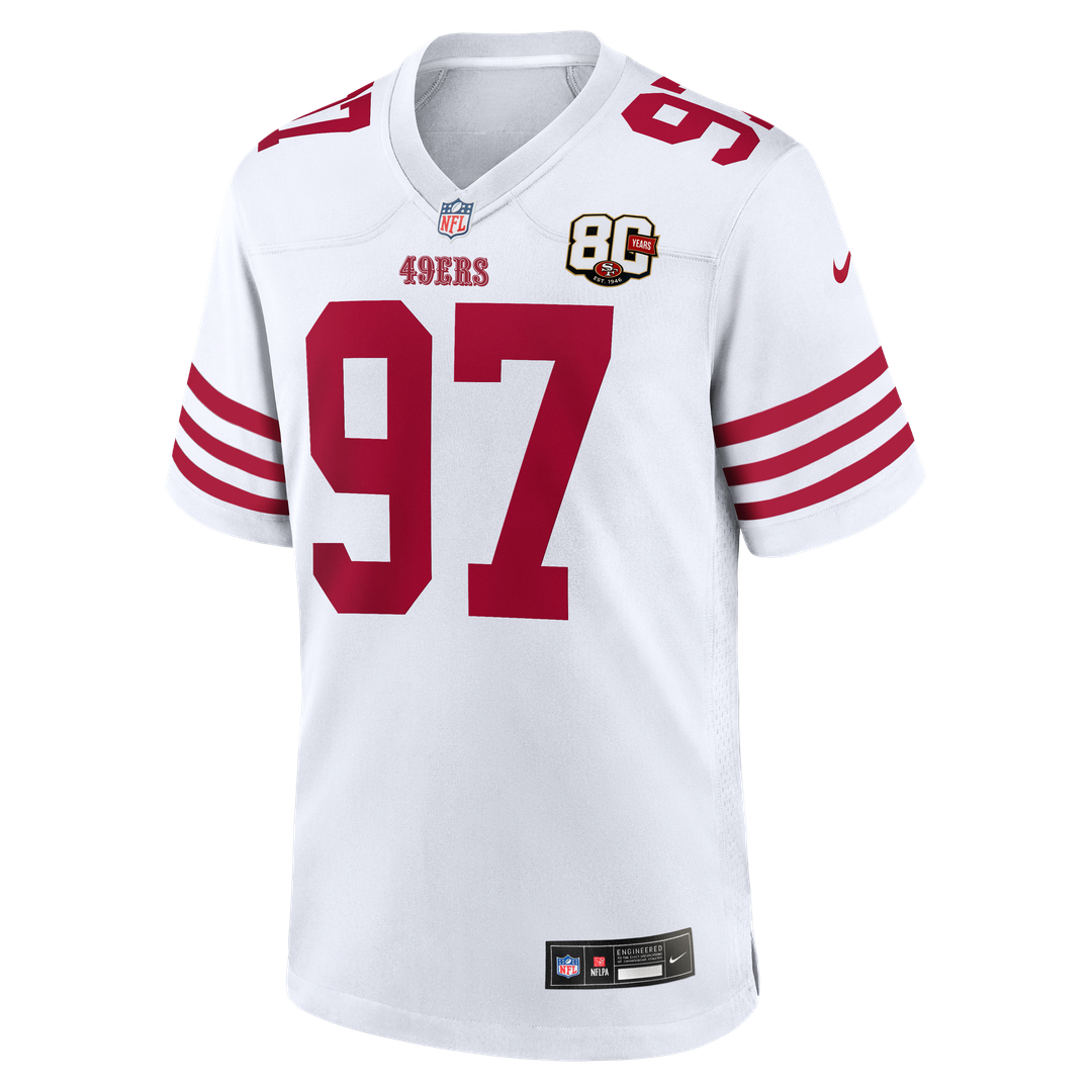 San Francisco 49ers Nick Bosa Nike Scarlet 80th Anniversary Game Jersey product image 22, provided for visual reference and