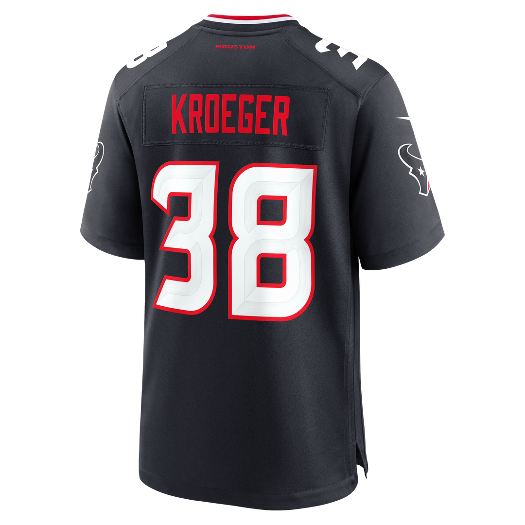 Houston Texans Kai Kroeger Nike Navy Team Game Jersey product image 3, provided for visual reference and product detail