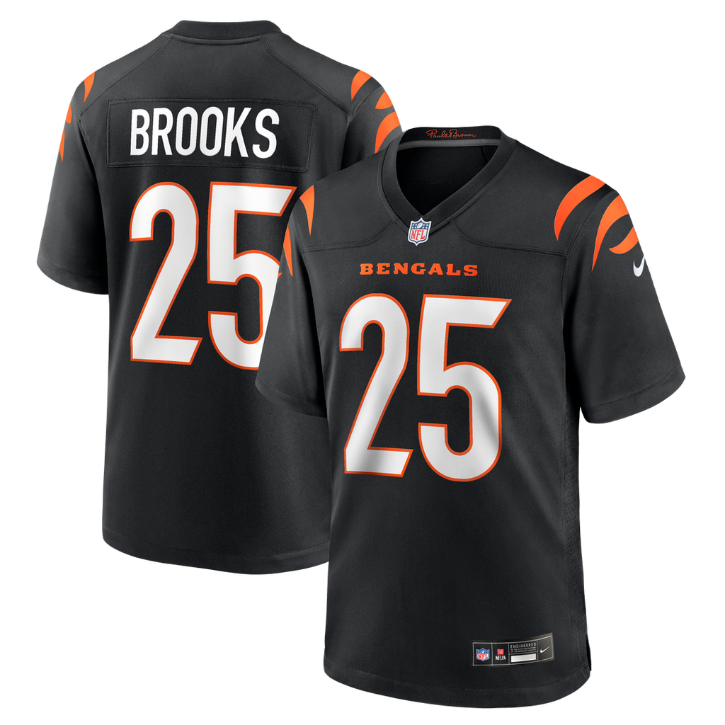 Cincinnati Bengals Tahj Brooks Nike Black Team Game Jersey product image 1, provided for visual reference and product detail