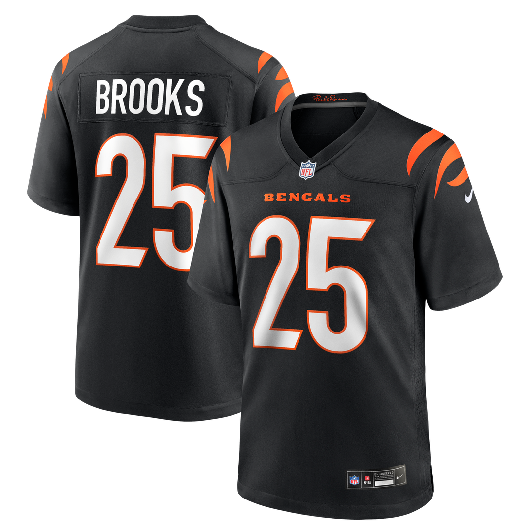 Cincinnati Bengals Tahj Brooks Nike Black Team Game Jersey product image 1, provided for visual reference and product detail