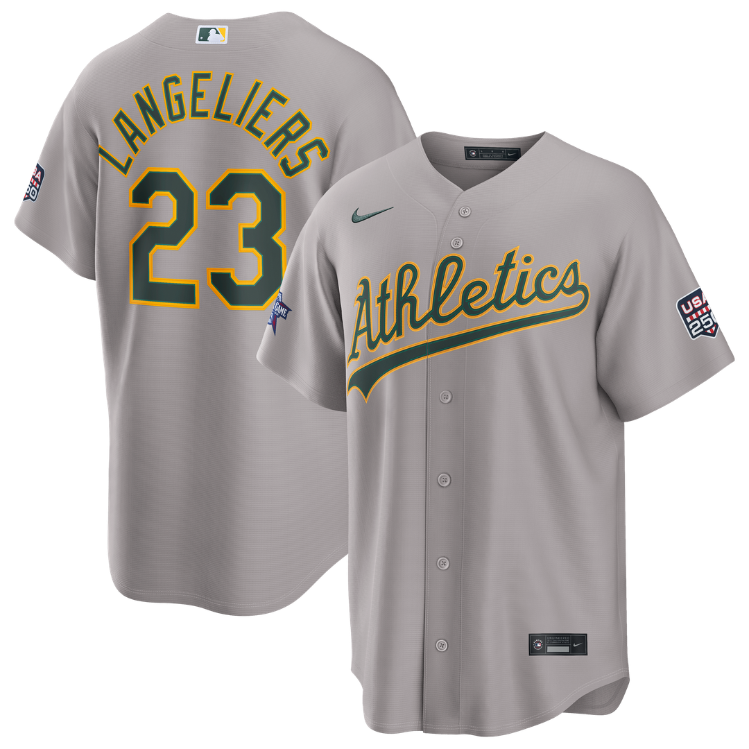 2026 All-Star Game Athletics Shea Langeliers Nike Gray Replica Jersey product image 1, provided for visual reference and