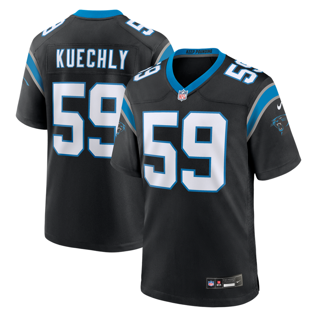 Carolina Panthers Luke Kuechly Nike Black Team Game Jersey product image 1, provided for visual reference and product detail