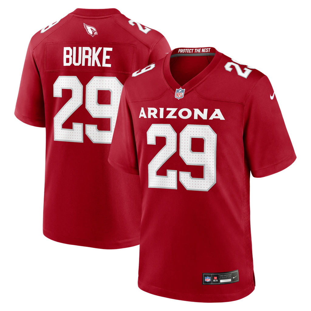 Arizona Cardinals Denzel Burke Nike Cardinal Team Game Jersey product image 1, provided for visual reference and product