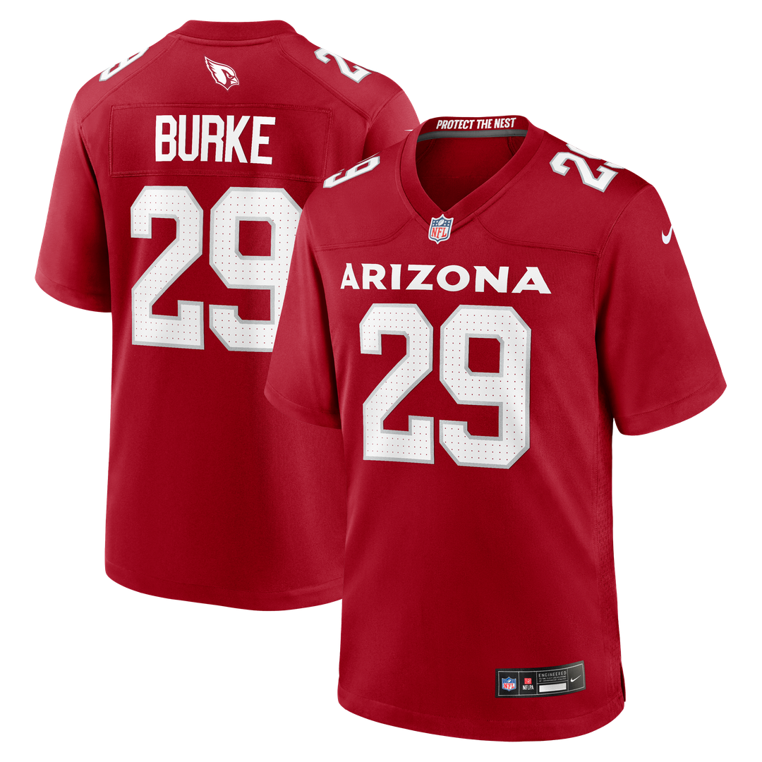 Arizona Cardinals Denzel Burke Nike Cardinal Team Game Jersey product image 1, provided for visual reference and product