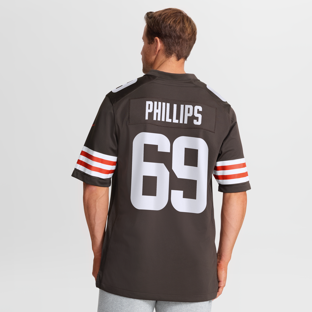 Cleveland Browns Tyre Phillips Nike Brown Team Game Jersey product image 5, provided for visual reference and product detail