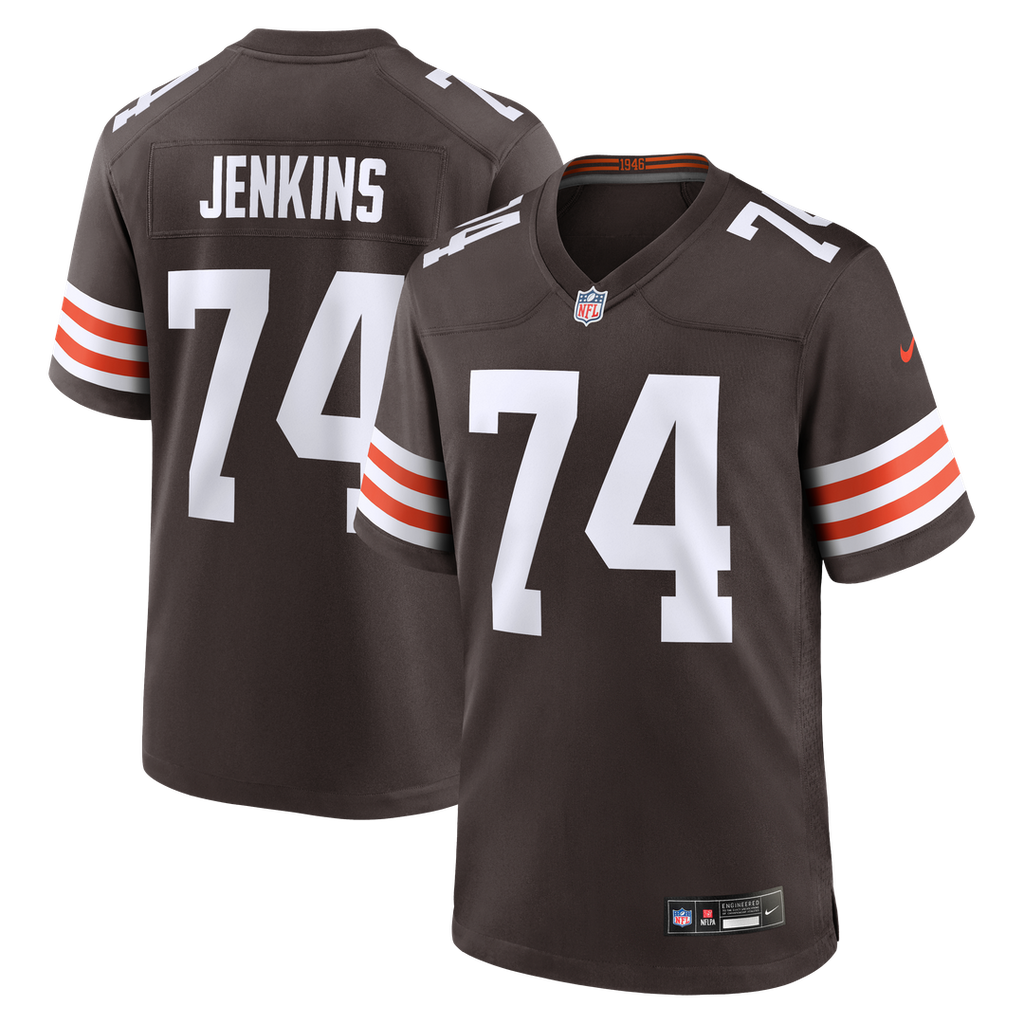 Cleveland Browns Elgton Jenkins Nike Brown Team Game Jersey product image 1, provided for visual reference and product