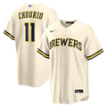 Milwaukee Brewers Jackson Chourio Nike Cream Home Replica Jersey product image 1, provided for visual reference and product