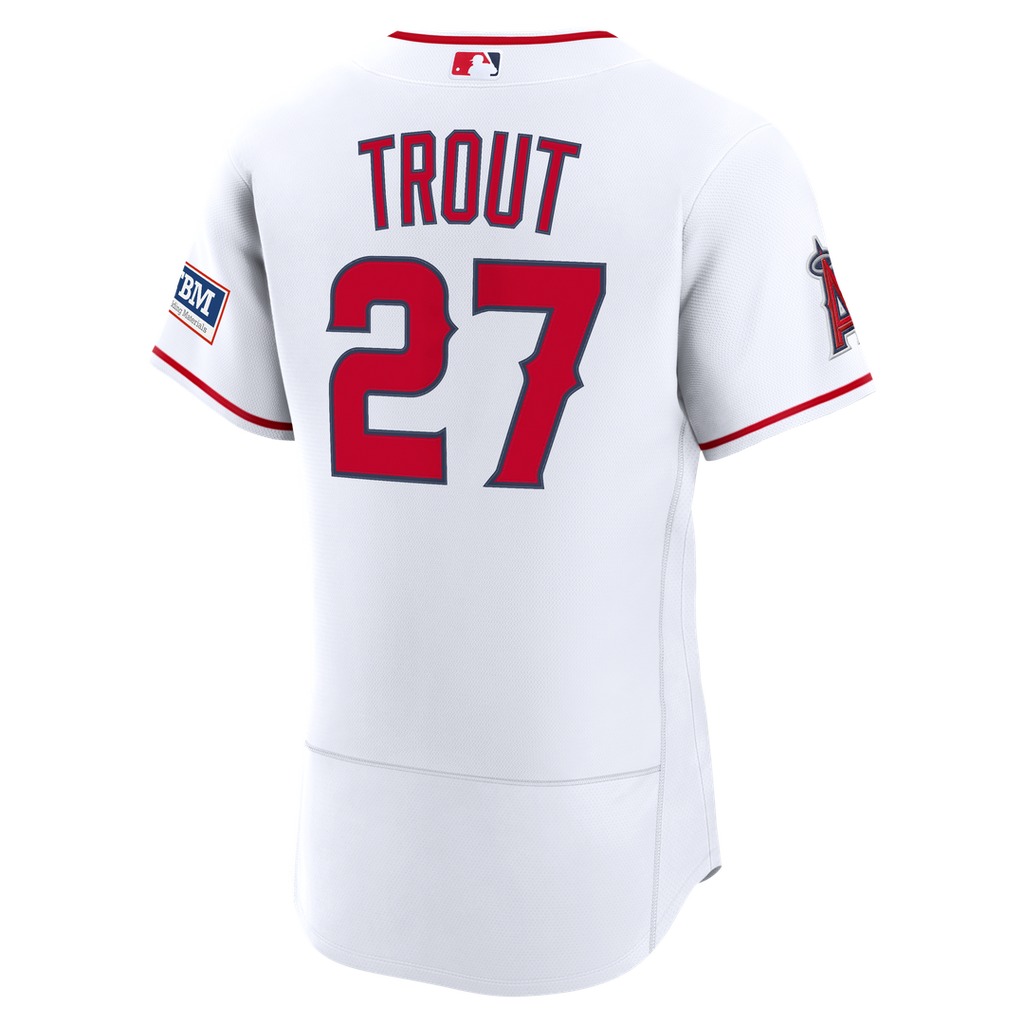 Los Angeles Angels Mike Trout Nike White Home Authentic Sponsor Patch Jersey product image 3, provided for visual reference