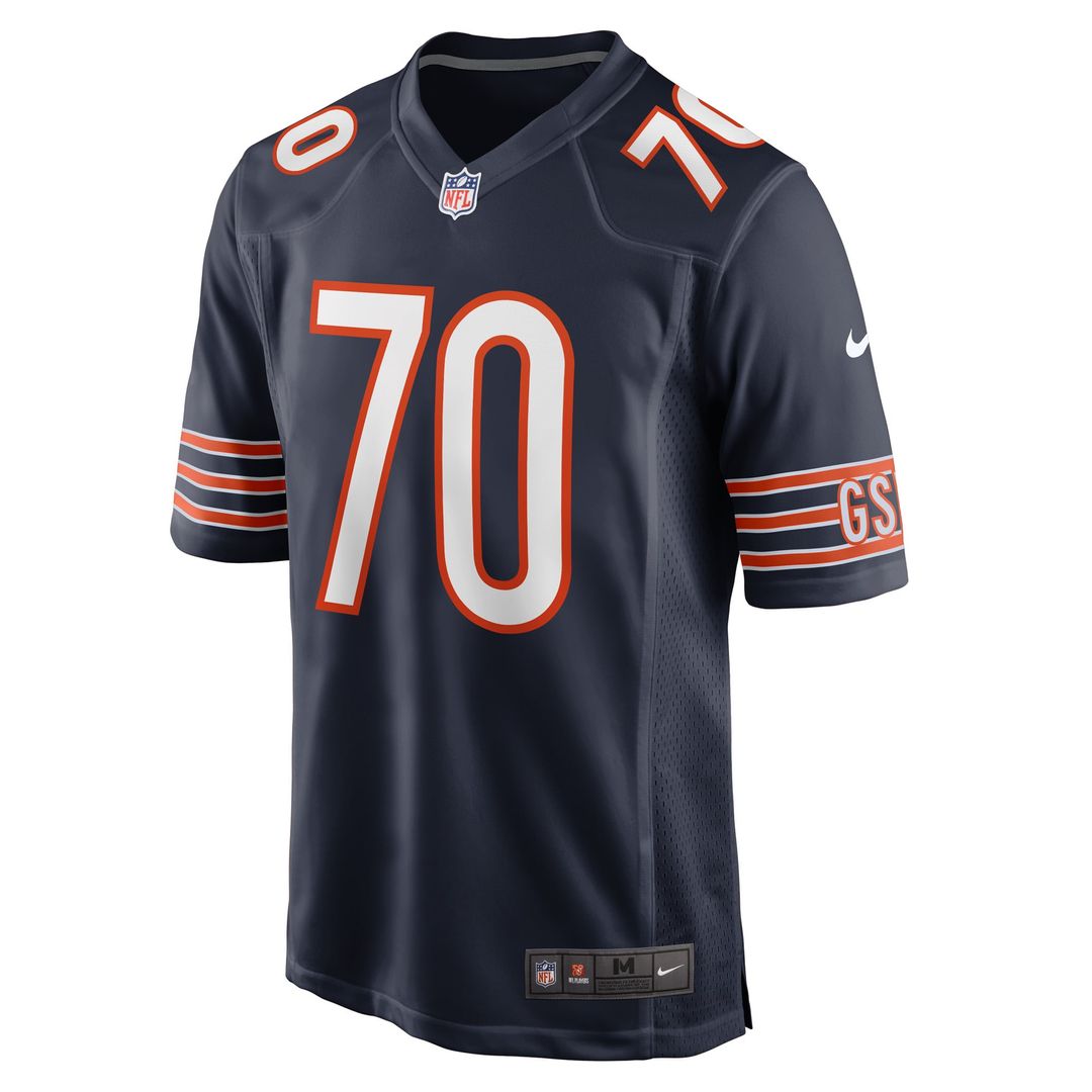 Chicago Bears Braxton Jones Nike Navy Game Player Jersey product image 2, provided for visual reference and product detail