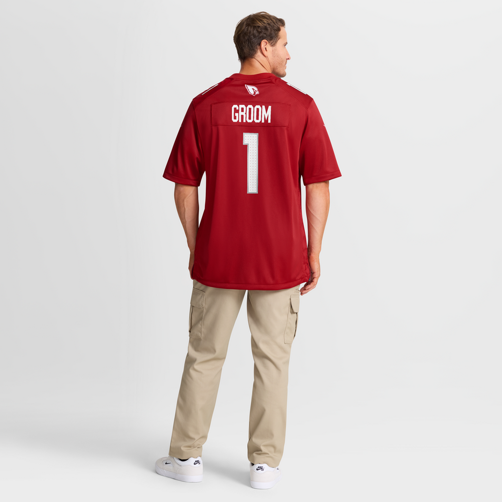 Arizona Cardinals Number 1 Groom Nike Cardinal Game Jersey product image 8, provided for visual reference and product detail
