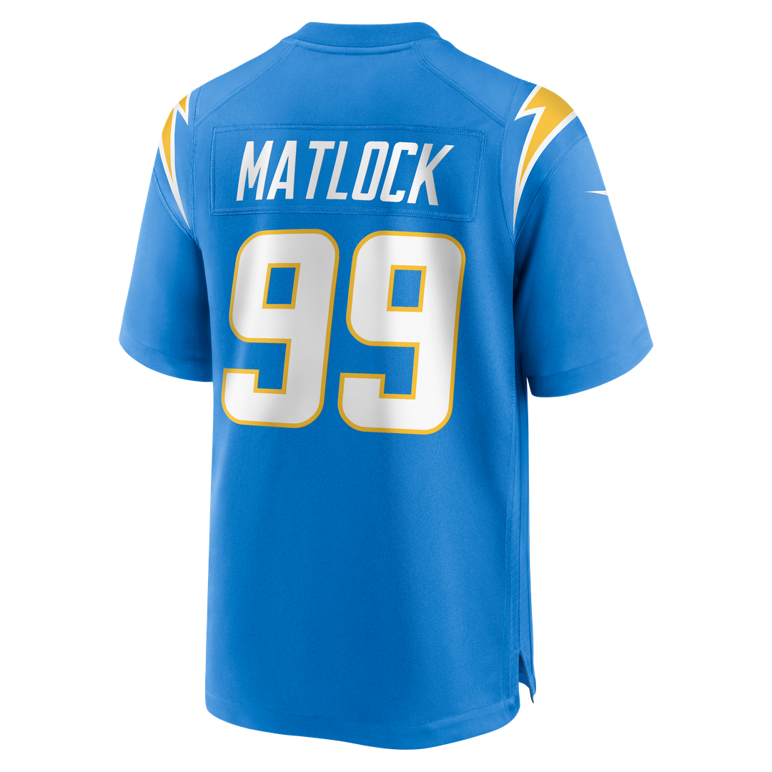 Los Angeles Chargers Scott Matlock Nike Powder Blue Team Game Jersey product image 3, provided for visual reference and