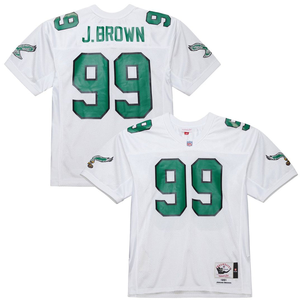 Philadelphia Eagles Jerome Brown Mitchell & Ness White 1991 Authentic Throwback Retired Player Jersey product image 1,