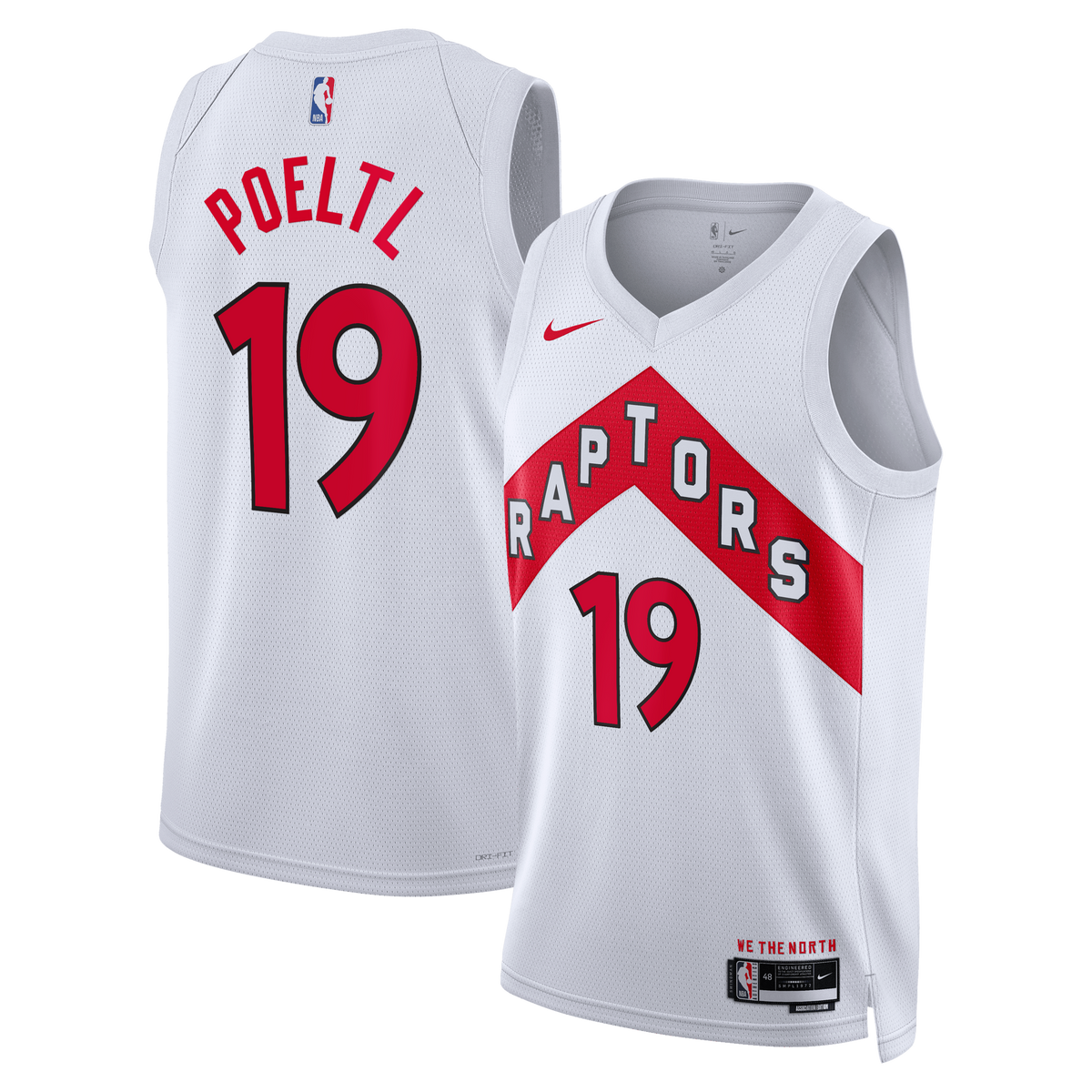 Toronto Raptors Nike Association Edition Swingman Jersey - White - Jakob Poeltl - Unisex product image 2, provided for