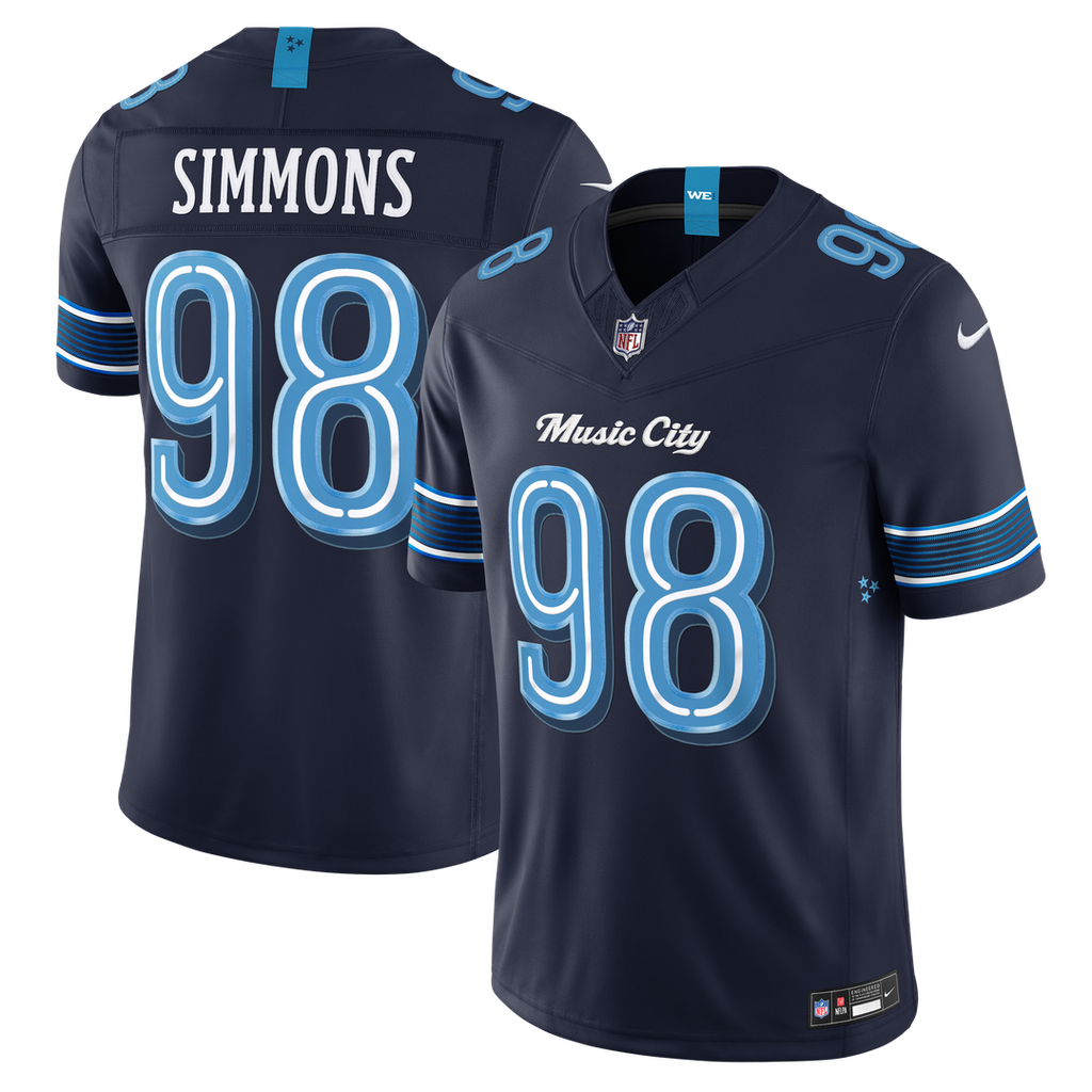 Tennessee Titans Jeffery Simmons Nike Navy 2026 Rivalries Collection Stitched Limited Jersey product image 1, provided for