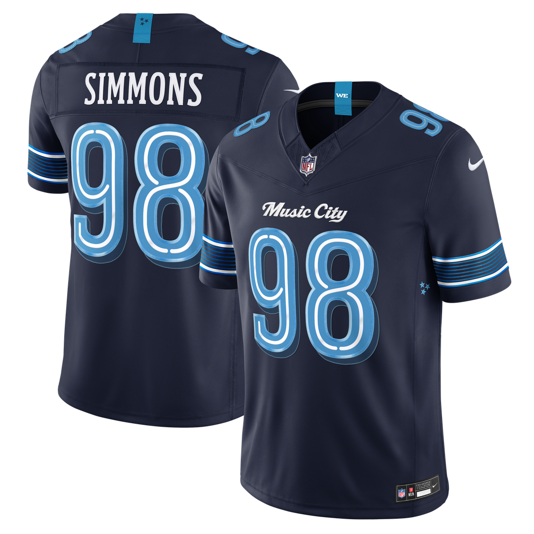 Tennessee Titans Jeffery Simmons Nike Navy 2026 Rivalries Collection Stitched Limited Jersey product image 1, provided for